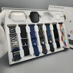i20 Ultra Max Smart Watch With 7 Straps + FREE Earbuds